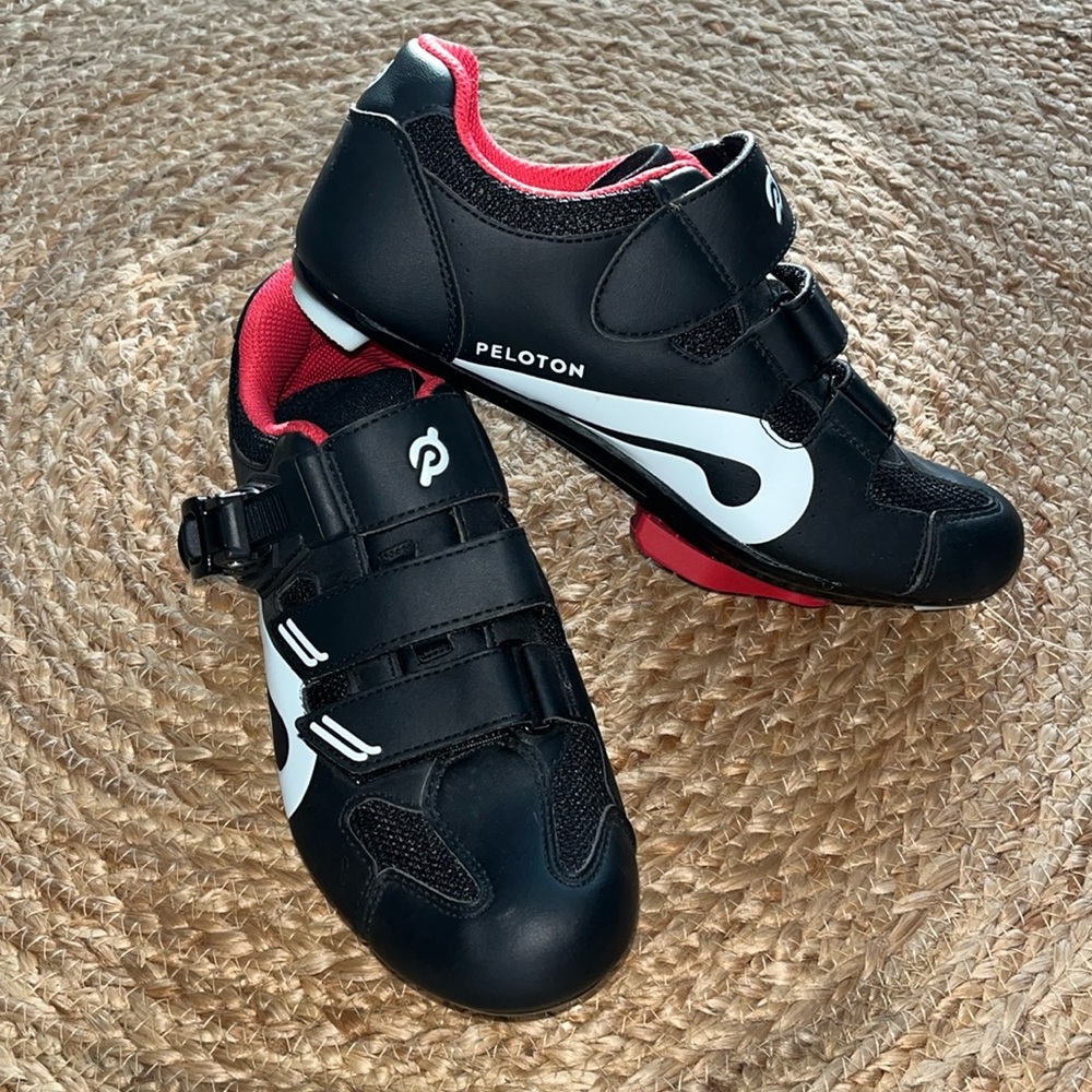 Peloton Black and Red Cycling Shoes